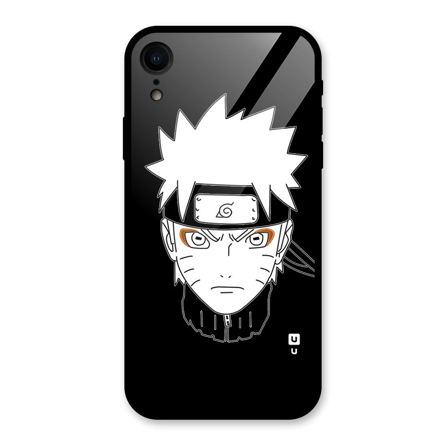 Naruto Black and White Art Glass Back Case for XR