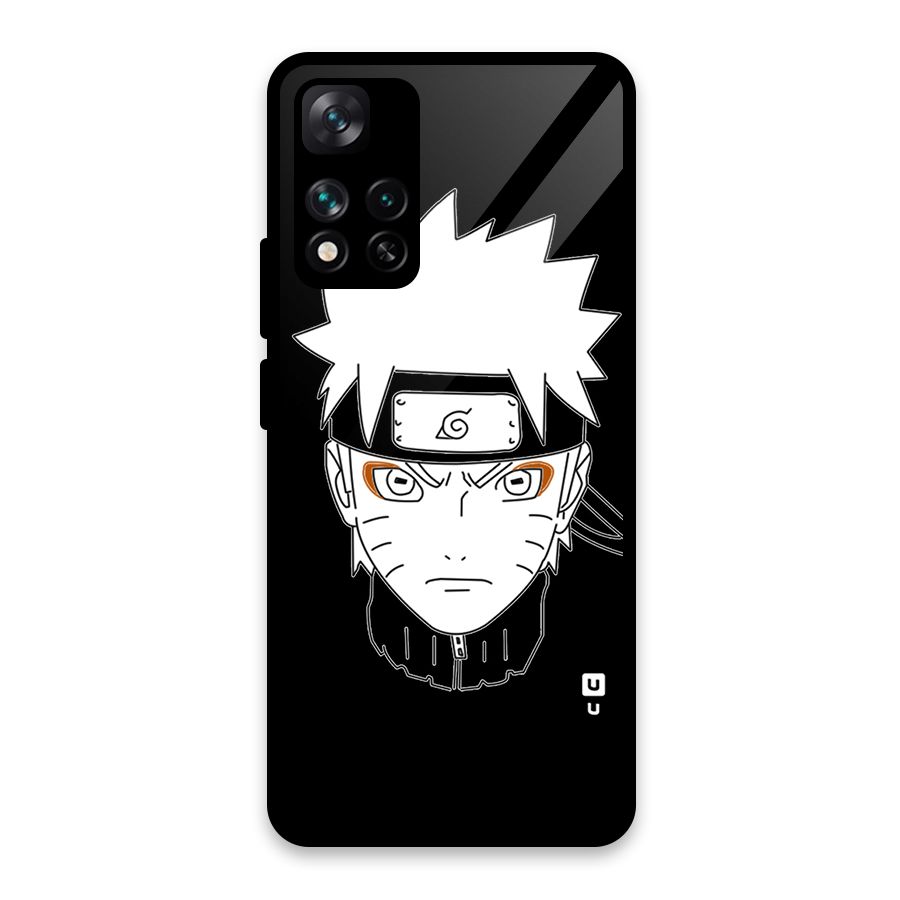 Naruto Black and White Art Glass Back Case for Xiaomi 11i HyperCharge 5G