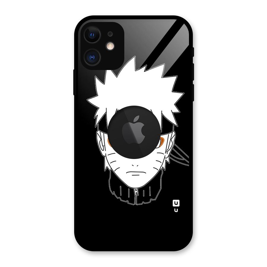 Naruto Black and White Art Glass Back Case for iPhone 11 Logo Cut