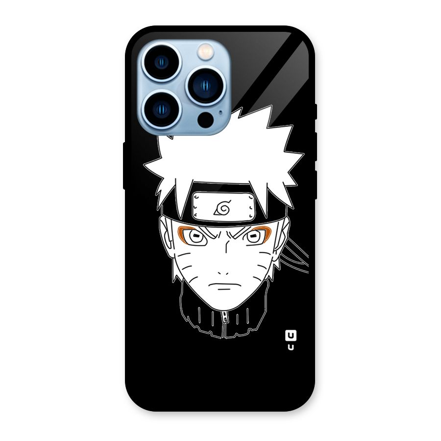Naruto Black and White Art Glass Back Case for iPhone 13 Pro