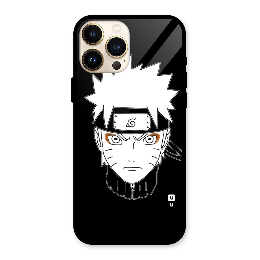 Naruto Black and White Art Glass Back Case for iPhone 13 Pro Max