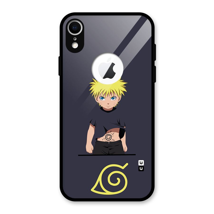 Naruto Kid Glass Back Case for iPhone XR Logo Cut