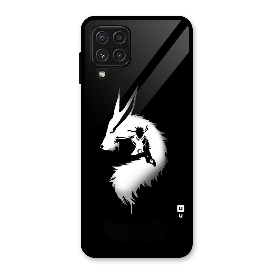 Naruto Kurama Mode Glass Back Case for Galaxy A22 4G