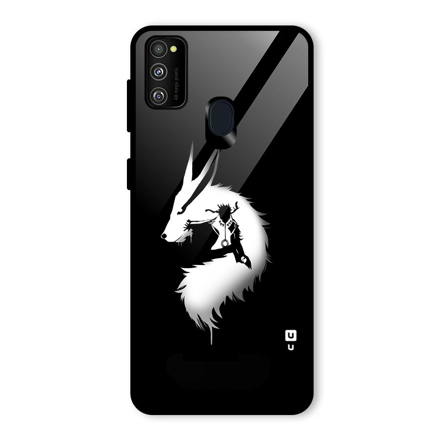 Naruto Kurama Mode Glass Back Case for Galaxy M21