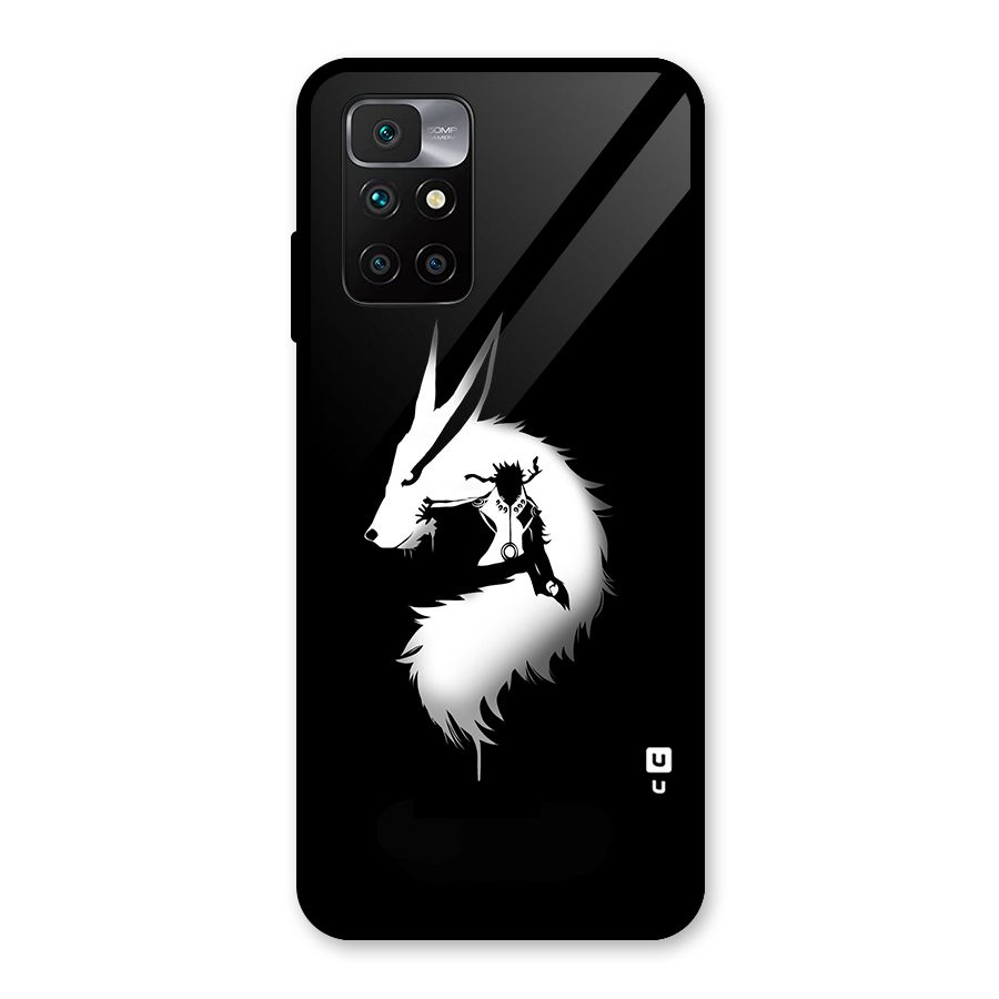 Naruto Kurama Mode Glass Back Case for Redmi 10 Prime