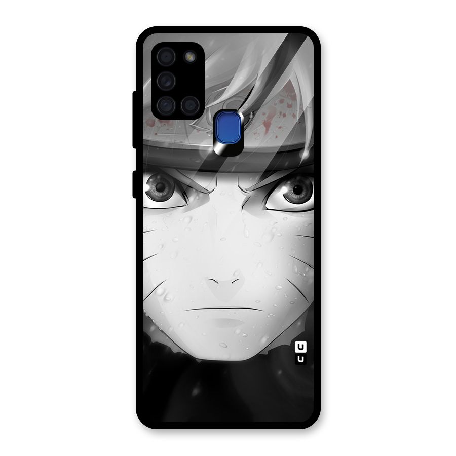 Naruto Monochrome Glass Back Case for Galaxy A21s