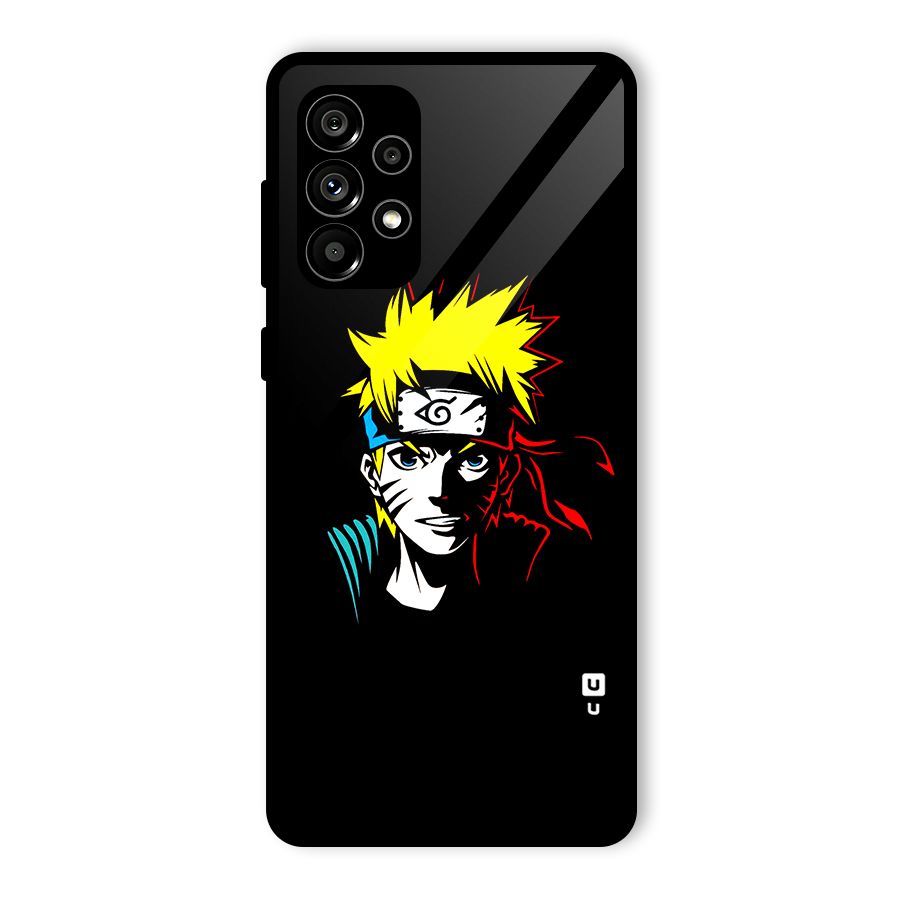 Naruto Pen Sketch Art Glass Back Case for Galaxy A73 5G