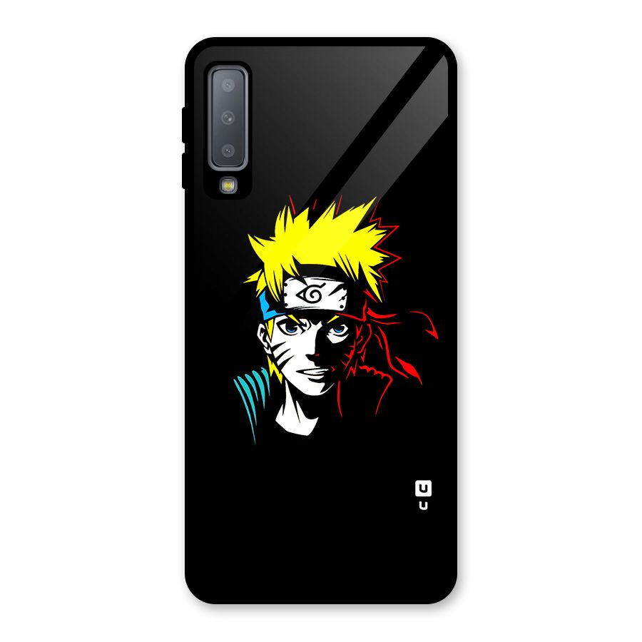 Naruto Pen Sketch Art Glass Back Case for Galaxy A7 (2018)