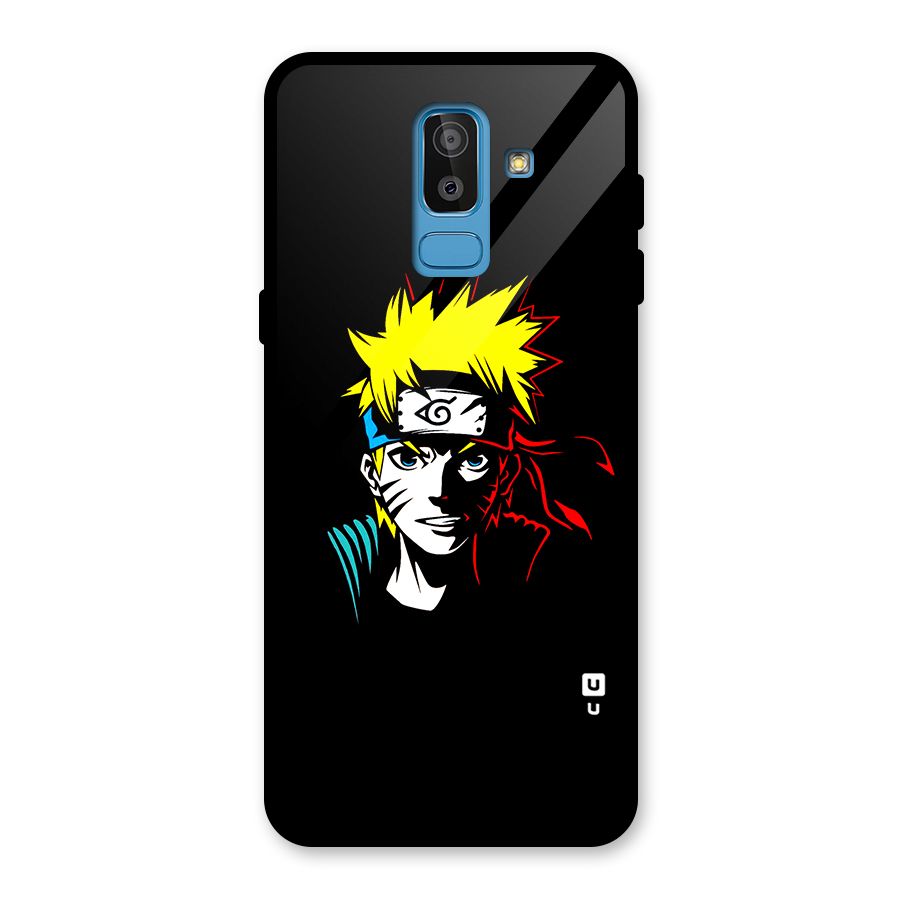 Naruto Pen Sketch Art Glass Back Case for Galaxy J8