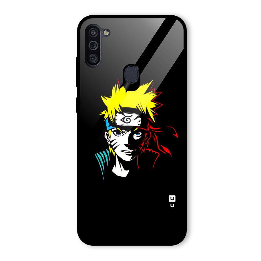 Naruto Pen Sketch Art Glass Back Case for Galaxy M11