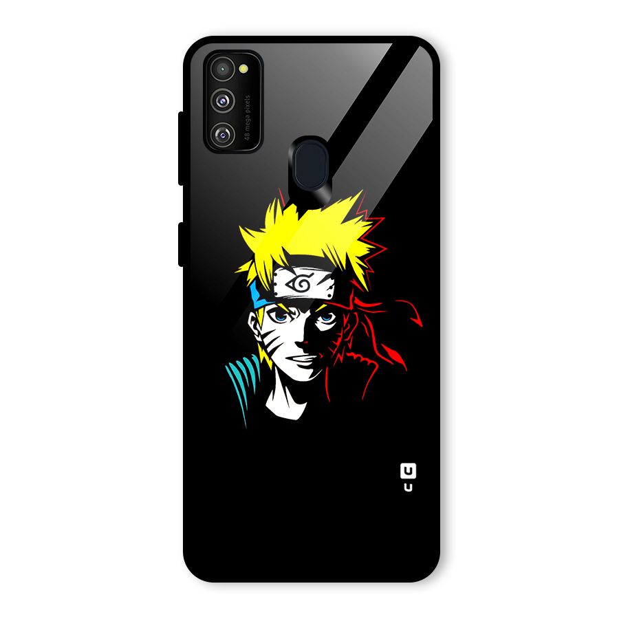 Naruto Pen Sketch Art Glass Back Case for Galaxy M21