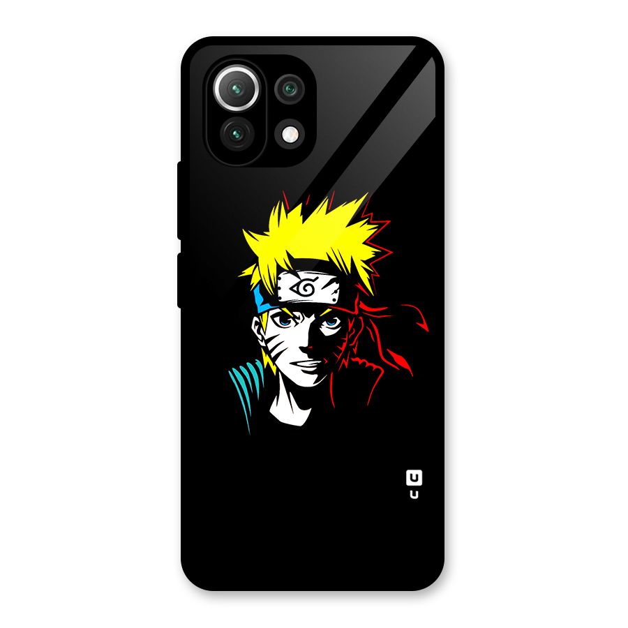 Naruto Pen Sketch Art Glass Back Case for Mi 11 Lite