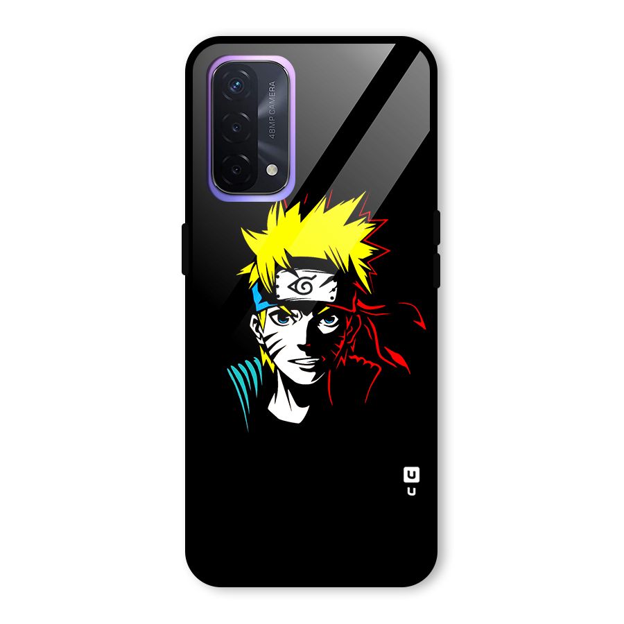 Naruto Pen Sketch Art Glass Back Case for Oppo A74 5G