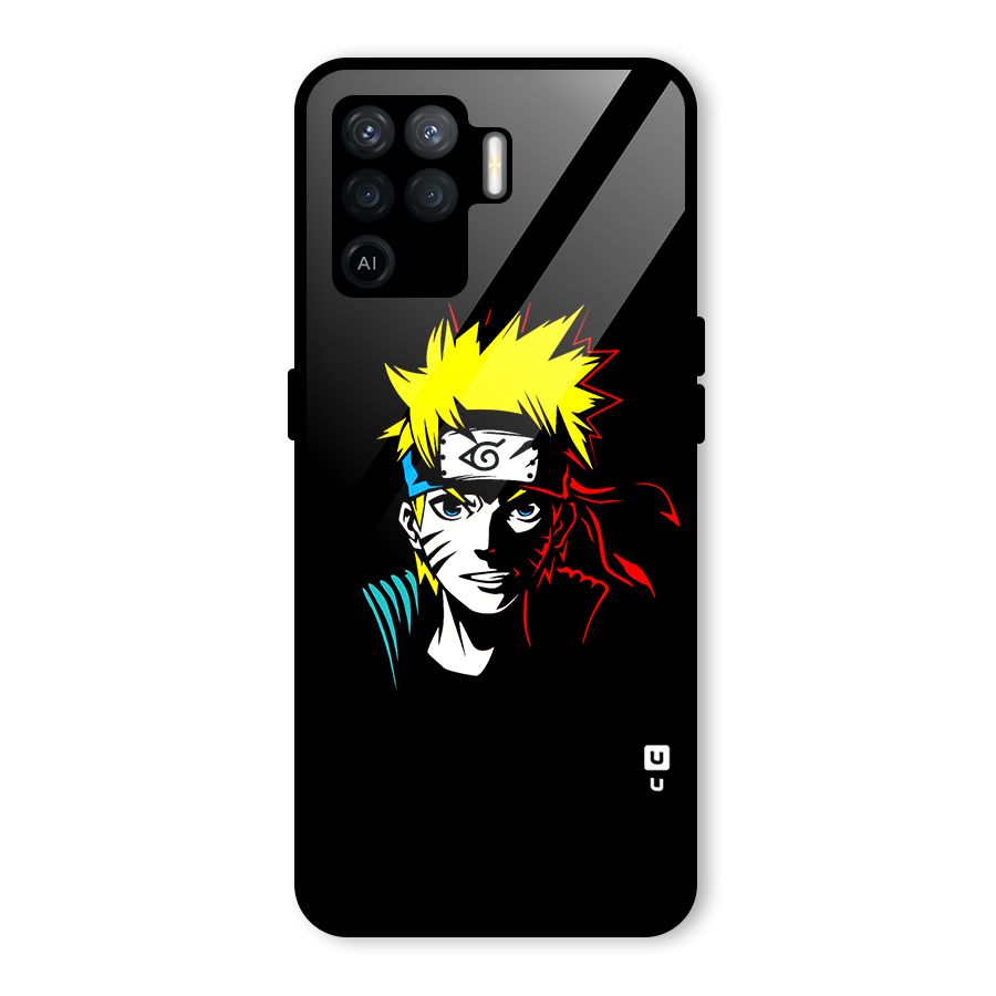 Naruto Pen Sketch Art Glass Back Case for Oppo F19 Pro