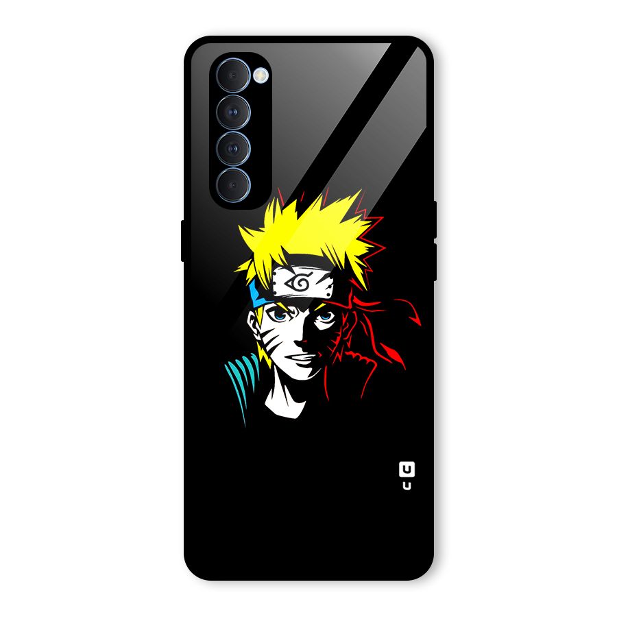 Naruto Pen Sketch Art Glass Back Case for Oppo Reno4 Pro