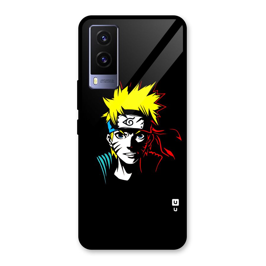 Naruto Pen Sketch Art Glass Back Case for Vivo V21e 5G