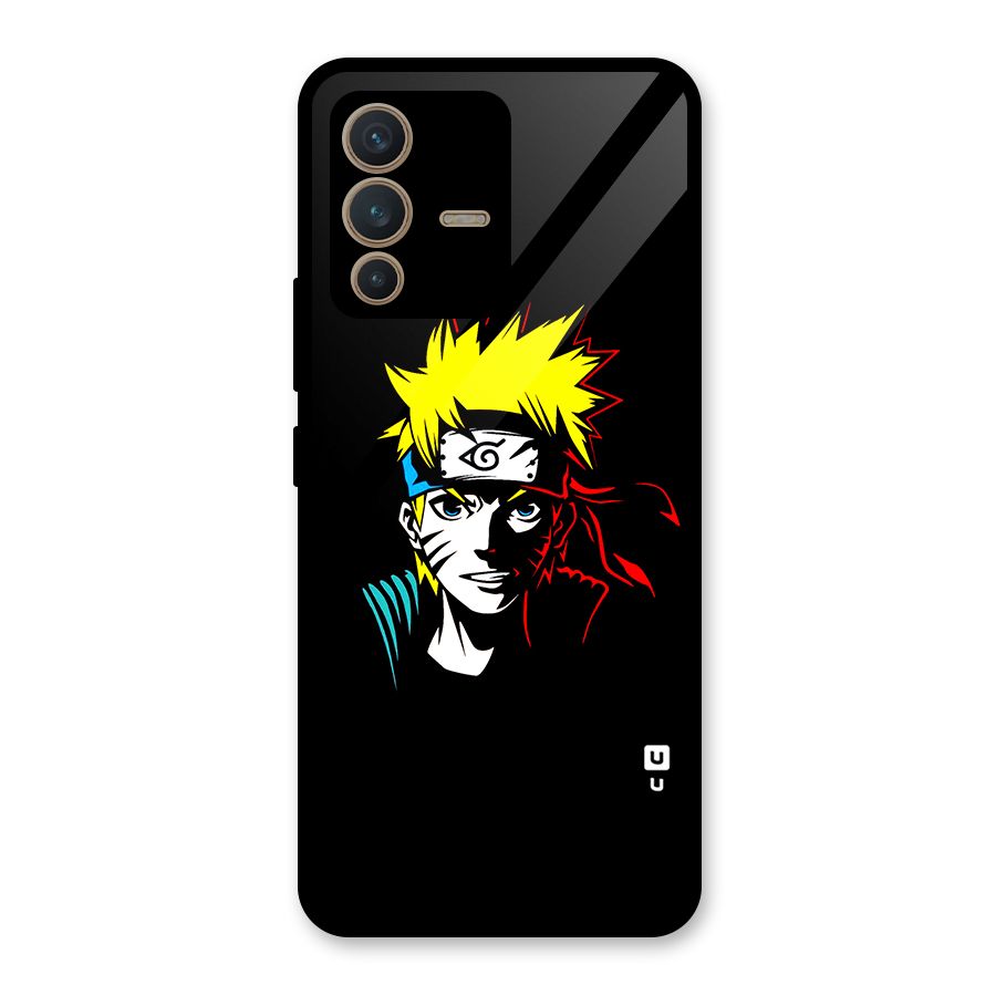 Naruto Pen Sketch Art Glass Back Case for Vivo V23 5G