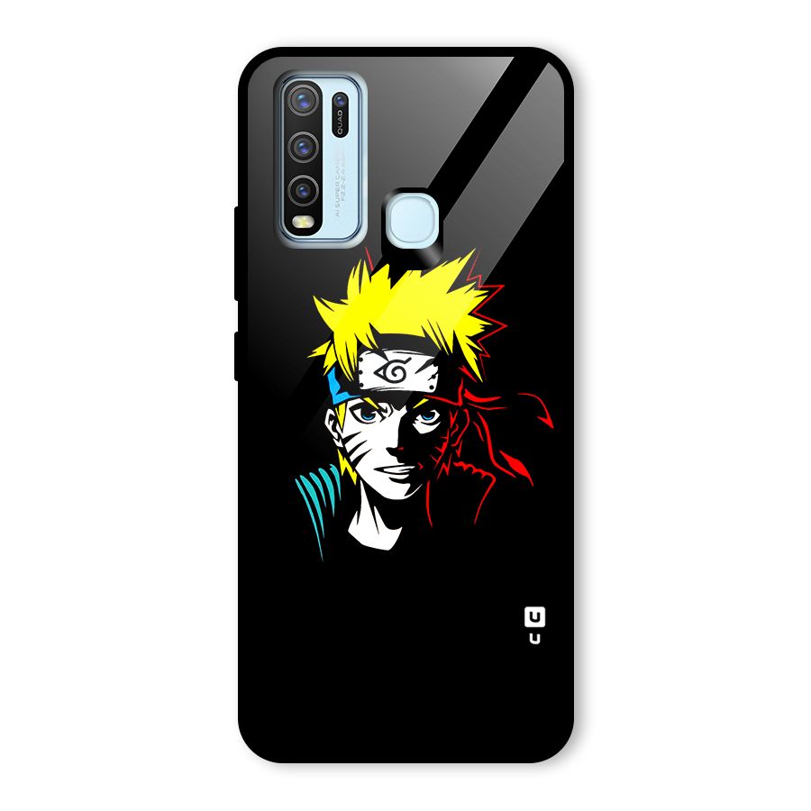Naruto Pen Sketch Art Glass Back Case for Vivo Y30