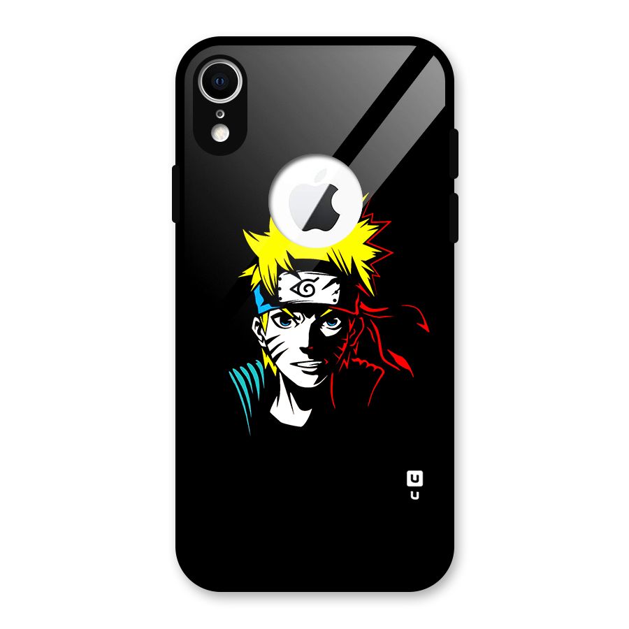 Naruto Pen Sketch Art Glass Back Case for iPhone XR Logo Cut