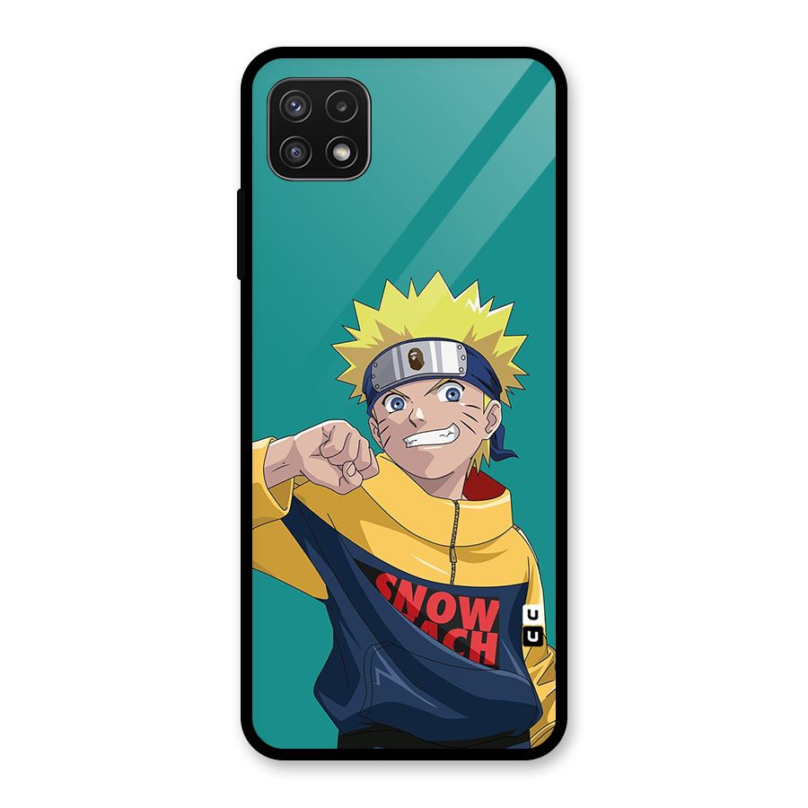 Naruto Snow Beach Art Glass Back Case for Galaxy A22 5G