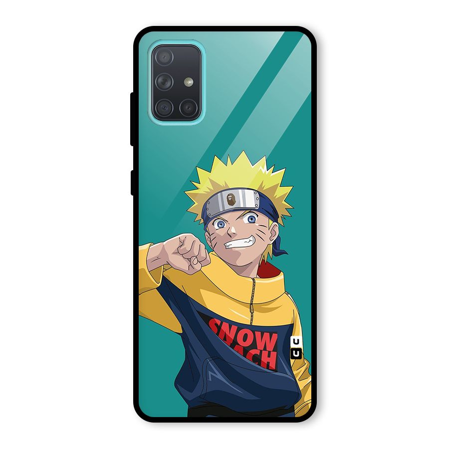 Naruto Snow Beach Art Glass Back Case for Galaxy A71
