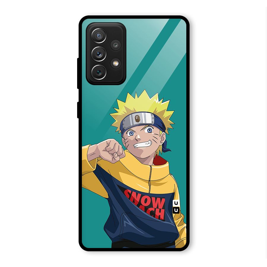 Naruto Snow Beach Art Glass Back Case for Galaxy A72