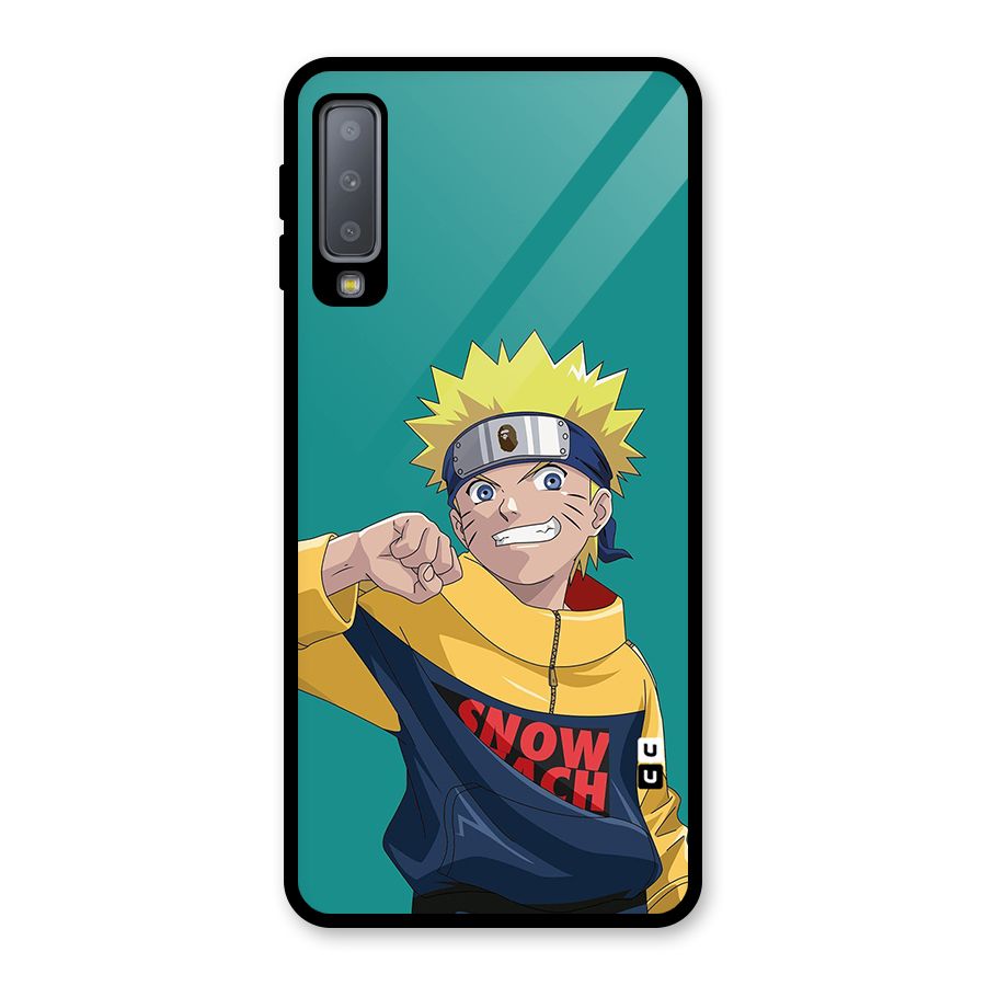 Naruto Snow Beach Art Glass Back Case for Galaxy A7 (2018)