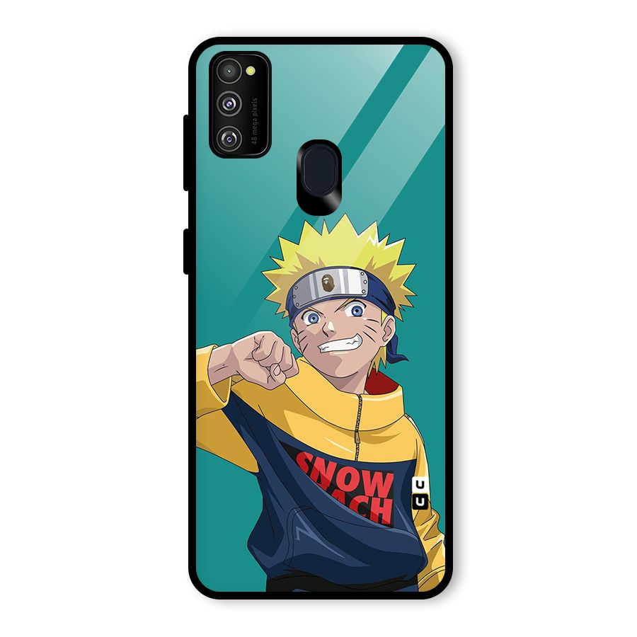 Naruto Snow Beach Art Glass Back Case for Galaxy M21