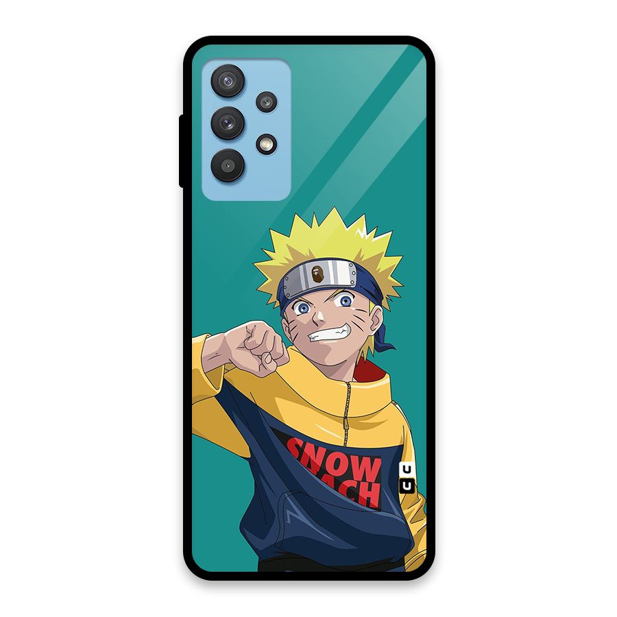 Naruto Snow Beach Art Glass Back Case for Galaxy M32 5G