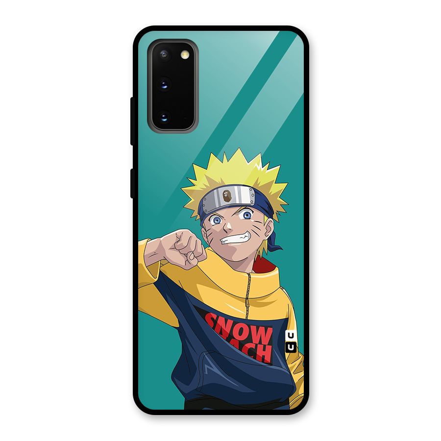 Naruto Snow Beach Art Glass Back Case for Galaxy S20