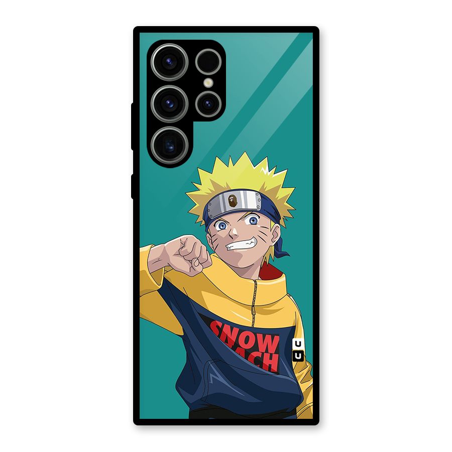 Naruto Snow Beach Art Glass Back Case for Galaxy S23 Ultra