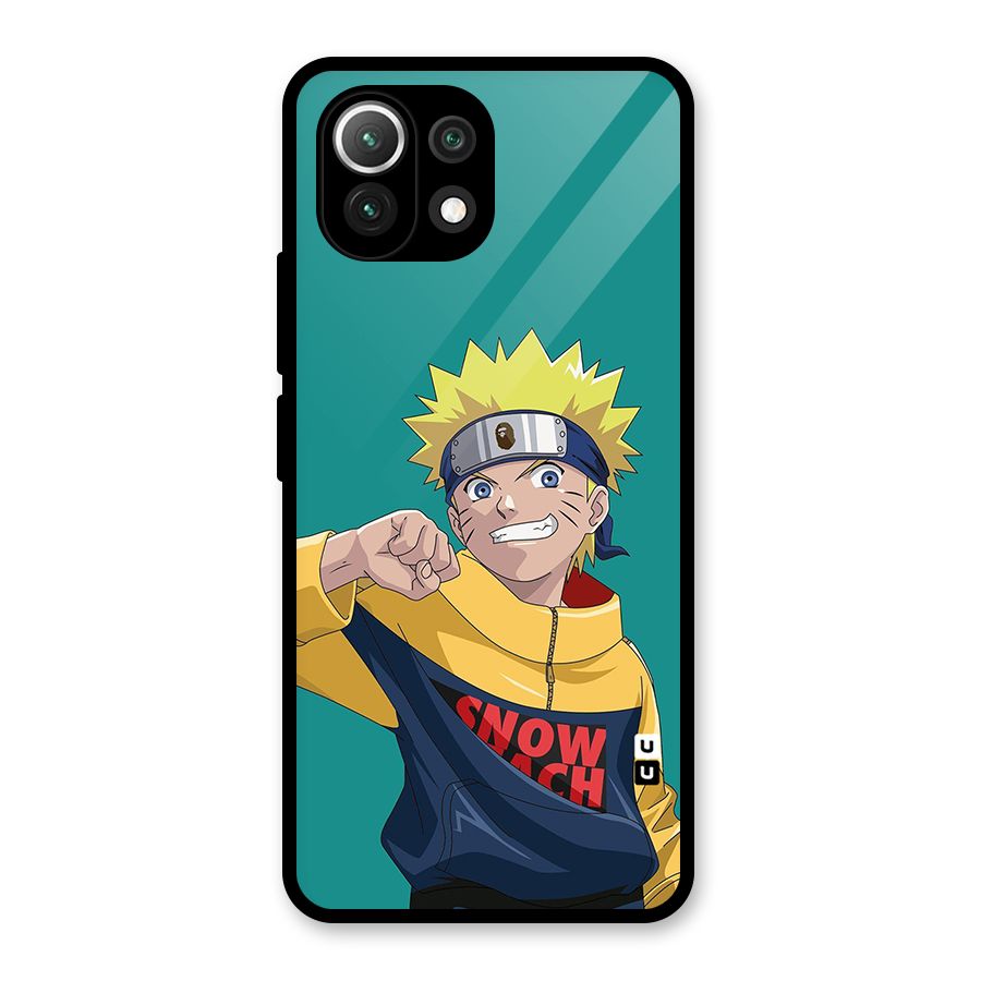 Naruto Snow Beach Art Glass Back Case for Mi 11 Lite