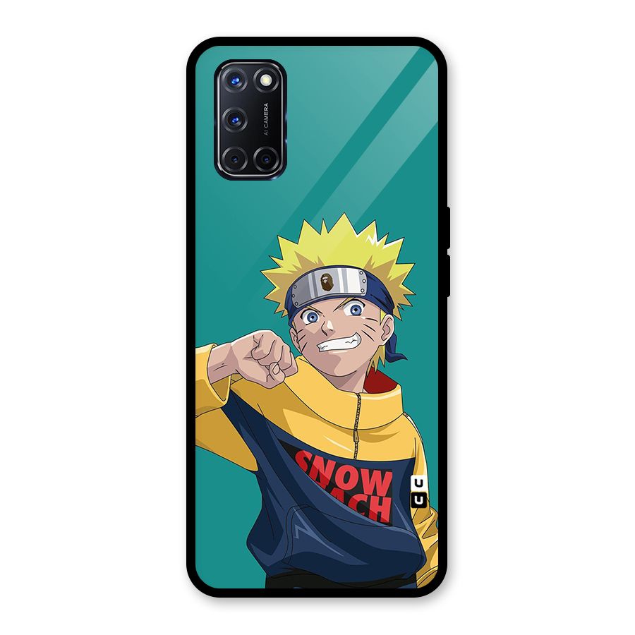 Naruto Snow Beach Art Glass Back Case for Oppo A52