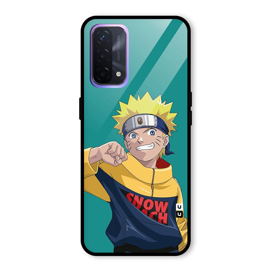 Naruto Snow Beach Art Glass Back Case for Oppo A74 5G