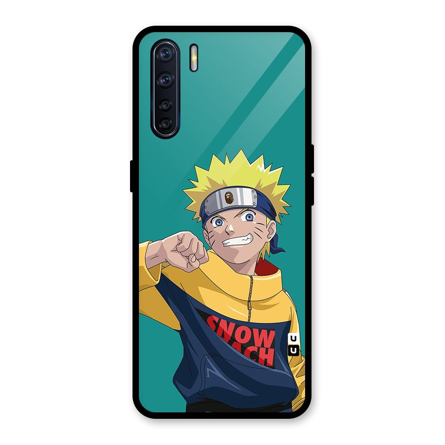 Naruto Snow Beach Art Glass Back Case for Oppo F15