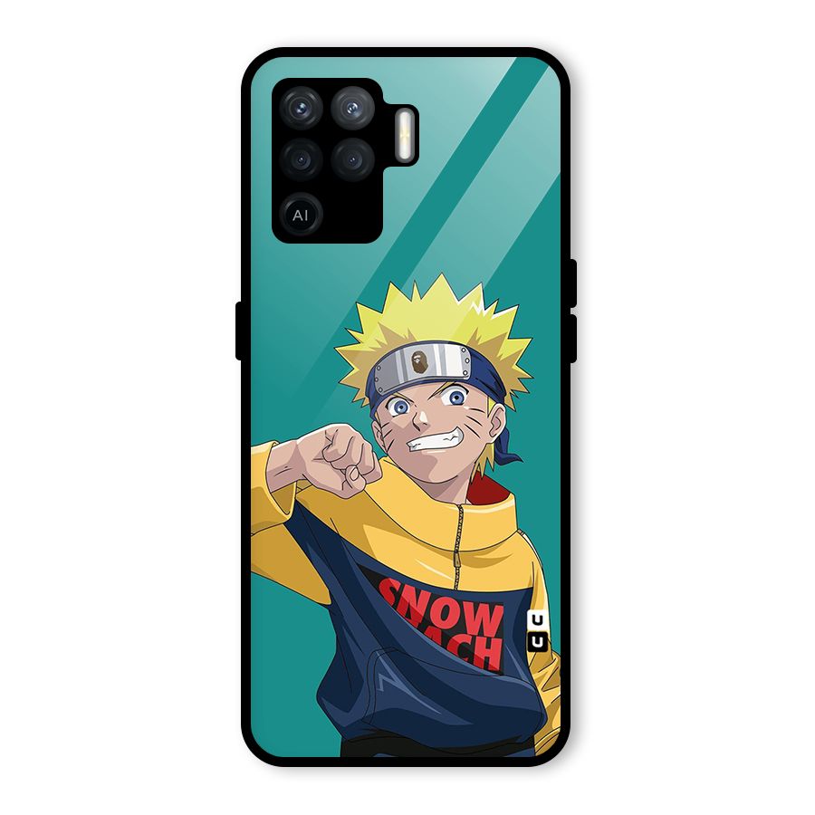 Naruto Snow Beach Art Glass Back Case for Oppo F19 Pro