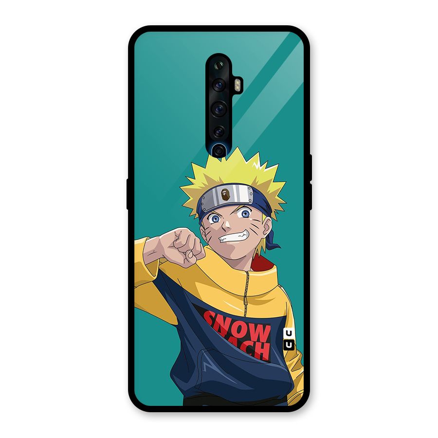 Naruto Snow Beach Art Glass Back Case for Oppo Reno2 Z