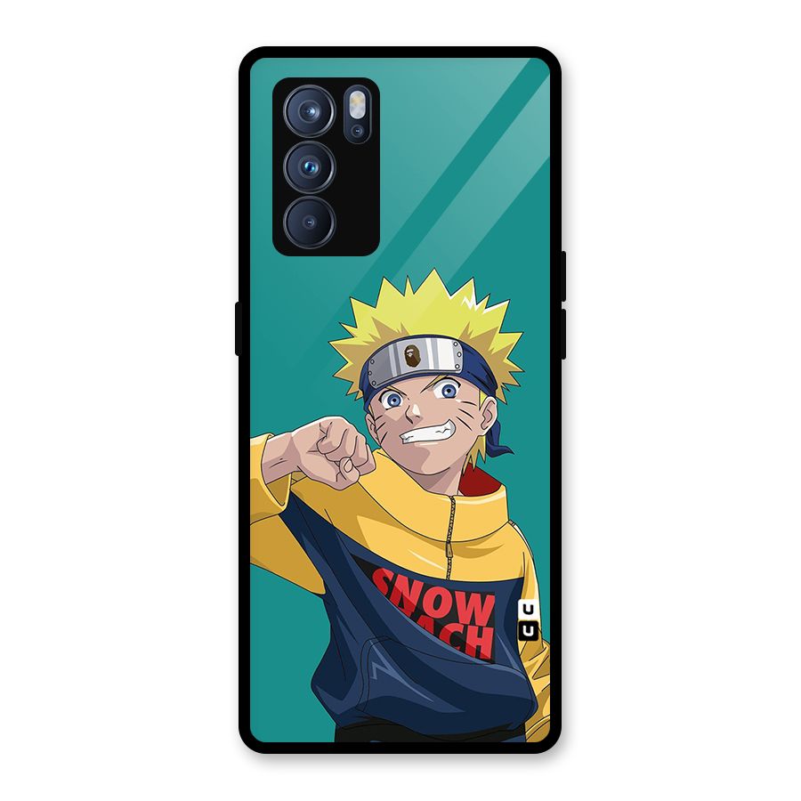 Naruto Snow Beach Art Glass Back Case for Oppo Reno6 Pro 5G