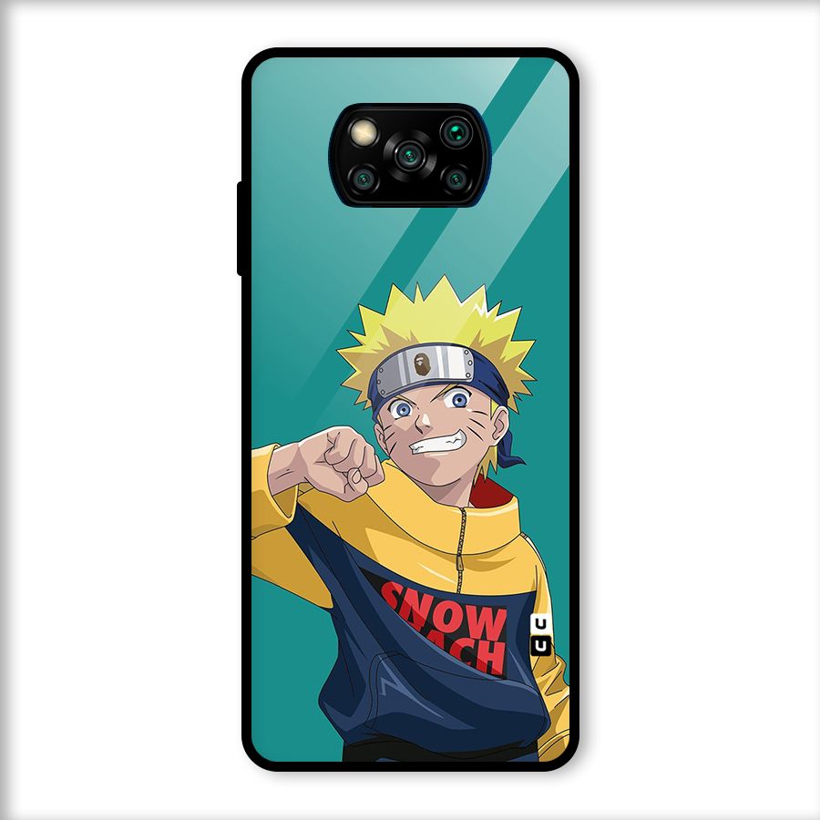 Naruto Snow Beach Art Glass Back Case for Poco X3