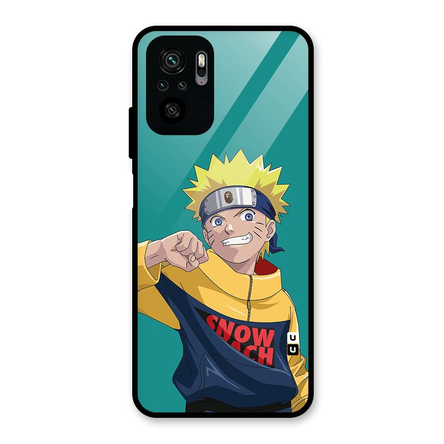 Naruto Snow Beach Art Glass Back Case for Redmi Note 10S