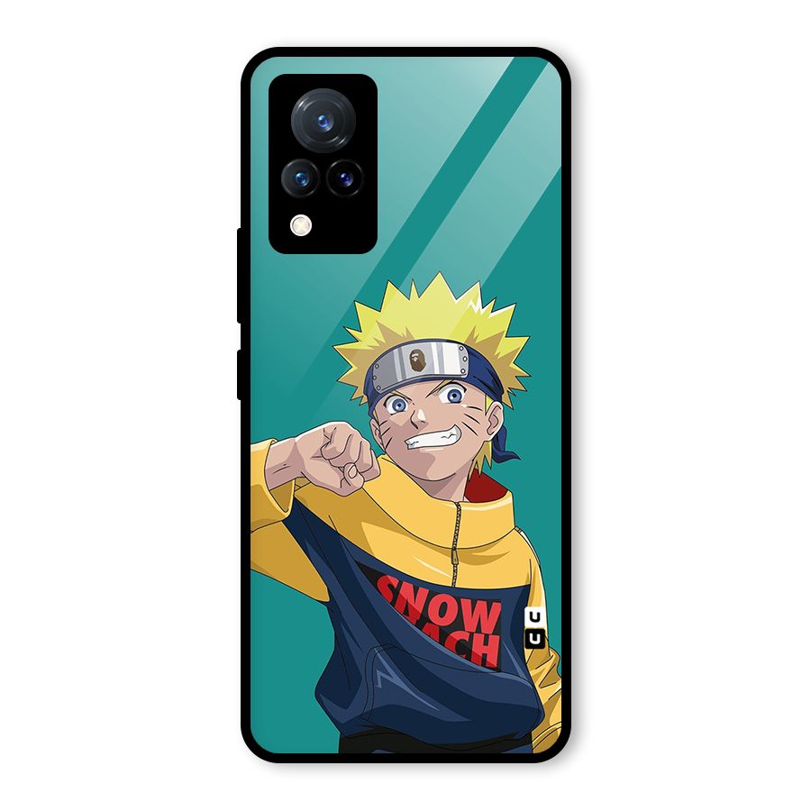 Naruto Snow Beach Art Glass Back Case for Vivo V21 5G