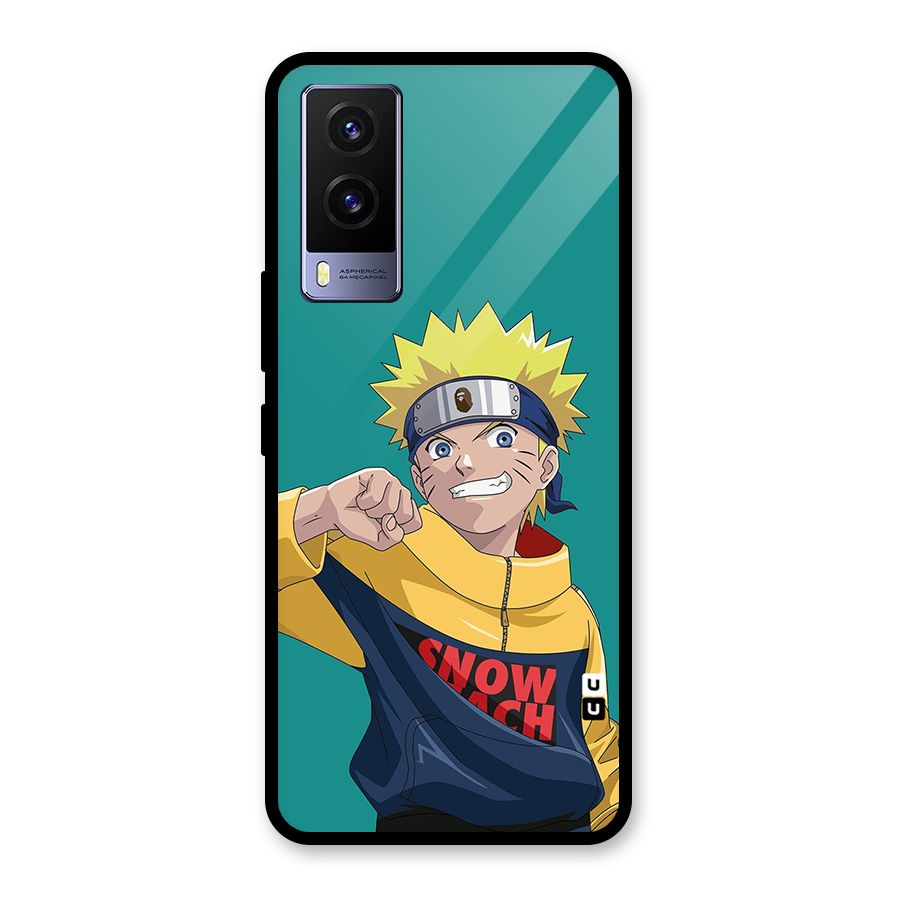 Naruto Snow Beach Art Glass Back Case for Vivo V21e 5G