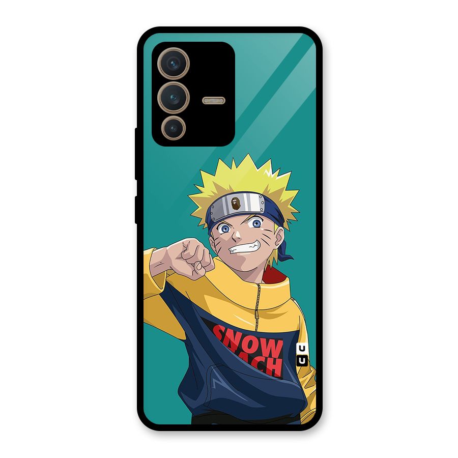 Naruto Snow Beach Art Glass Back Case for Vivo V23 5G