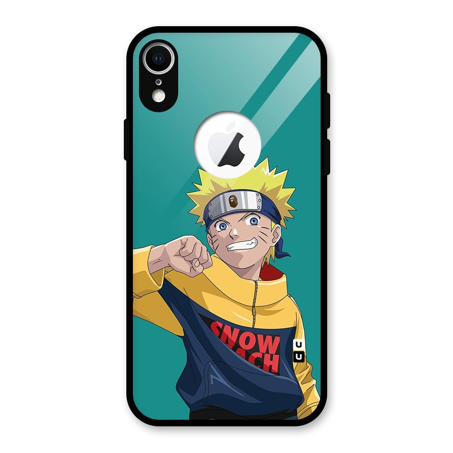 Naruto Snow Beach Art Glass Back Case for iPhone XR Logo Cut