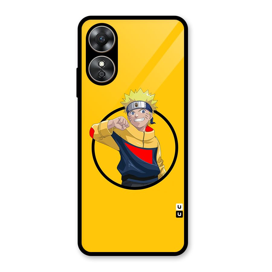 Naruto Sports Art Glass Back Case for Oppo A17