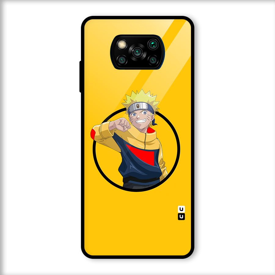 Naruto Sports Art Glass Back Case for Poco X3