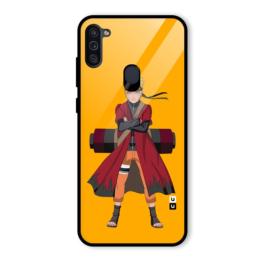 Naruto Uzumaki Art Glass Back Case for Galaxy M11