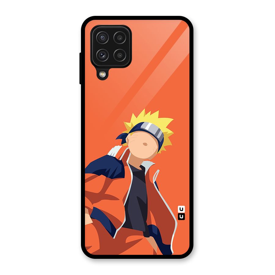 Naruto Uzumaki Minimalist Glass Back Case for Galaxy A22 4G