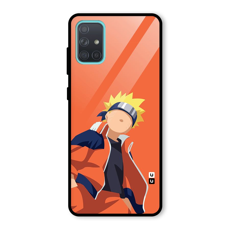 Naruto Uzumaki Minimalist Glass Back Case for Galaxy A71