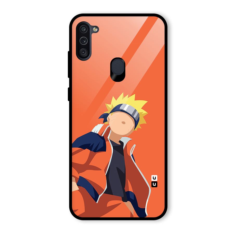 Naruto Uzumaki Minimalist Glass Back Case for Galaxy M11